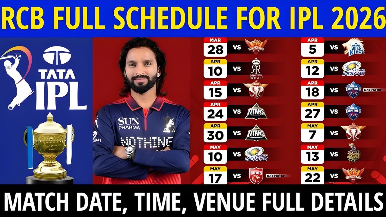 RCB Complete Schedule in TATA IPL 2026